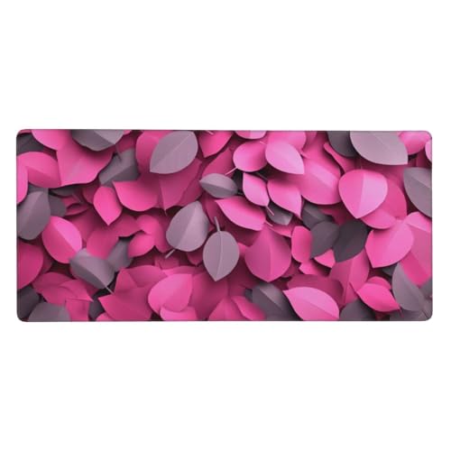 Gaming Mauspad XXL 600x300 mm, Rosa Mousepad Blätter Desk Mat mit Vernähte Kanten, Wasserdicht Anti-Rutsch Mouse Pad, Spezielle Oberfläche Verbessert Präzision und Geschwindigkeit für Gamer, j-221 Gaming Mauspad XXL 600x300 mm, Rosa Mousepad Blätter Desk Mat mit Vernähte Kanten, Wasserdicht Anti-Rutsch Mouse Pad, Spezielle Oberfläche Verbessert Präzision und Geschwindigkeit für Gamer, j-221 von Jvyaeen