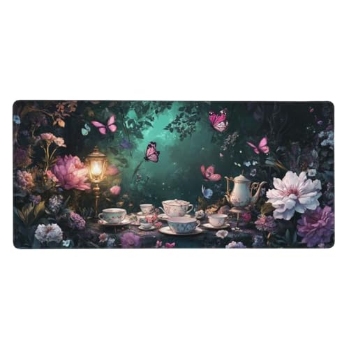 Gaming Mauspad XXL 600x300 mm,Blumen Mousepad Schmetterlinge Desk Mat mit Vernähte Kanten,Wasserdicht Anti-Rutsch Mousepad,Spezielle Oberfläche Verbessert Präzision und Geschwindigkeit für Gamer,j-383 Gaming Mauspad XXL 600x300 mm,Blumen Mousepad Schmetterlinge Desk Mat mit Vernähte Kanten,Wasserdicht Anti-Rutsch Mousepad,Spezielle Oberfläche Verbessert Präzision und Geschwindigkeit für Gamer,j-383 von Jvyaeen