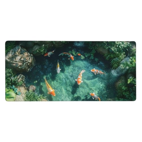 Gaming Mauspad XXL 700x400 mm, Grün Mousepad See Desk Mat mit Vernähte Kanten, Wasserdicht Anti-Rutsch Mouse Pad, Spezielle Oberfläche Verbessert Präzision und Geschwindigkeit für Gamer, j-108 von Jvyaeen
