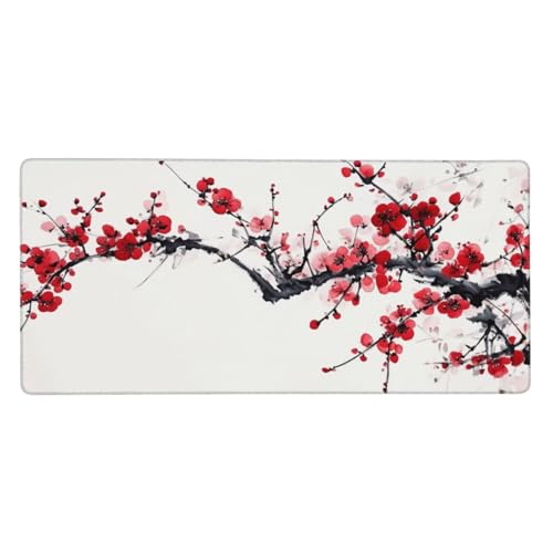 Gaming Mauspad XXL 700x400 mm, Rot Mousepad Blumen Desk Mat mit Vernähte Kanten, Wasserdicht Anti-Rutsch Mouse Pad, Spezielle Oberfläche Verbessert Präzision und Geschwindigkeit für Gamer, j-301 Gaming Mauspad XXL 700x400 mm, Rot Mousepad Blumen Desk Mat mit Vernähte Kanten, Wasserdicht Anti-Rutsch Mouse Pad, Spezielle Oberfläche Verbessert Präzision und Geschwindigkeit für Gamer, j-301 von Jvyaeen
