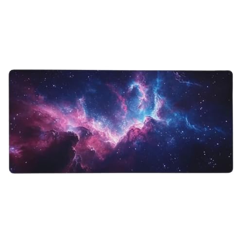 Gaming Mauspad XXL 900x300 mm, Blau Mousepad Wolke Desk Mat mit Vernähte Kanten, Wasserdicht Anti-Rutsch Mouse Pad, Spezielle Oberfläche Verbessert Präzision und Geschwindigkeit für Gamer, j-198 von Jvyaeen