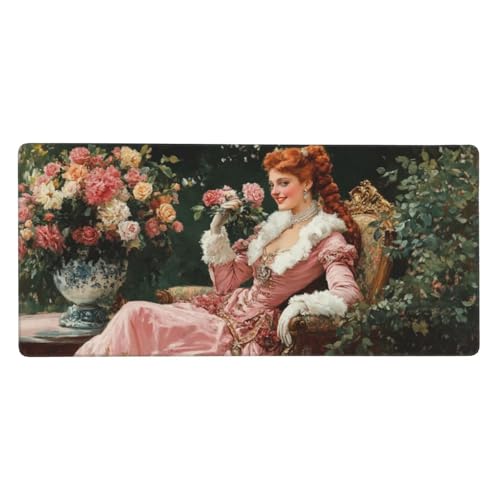 Gaming Mauspad XXL 900x300 mm, Europa Mousepad Garten Desk Mat mit Vernähte Kanten, Wasserdicht Anti-Rutsch Mouse Pad, Spezielle Oberfläche Verbessert Präzision und Geschwindigkeit für Gamer, j-171 von Jvyaeen