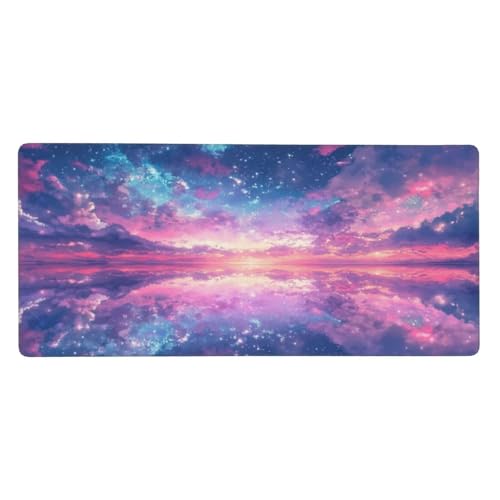 Gaming Mauspad XXL 900x300 mm, Rosa Mousepad Landschaft Desk Mat mit Vernähte Kanten, Wasserdicht Anti-Rutsch Mouse Pad, Spezielle Oberfläche Verbessert Präzision und Geschwindigkeit für Gamer, j-165 von Jvyaeen