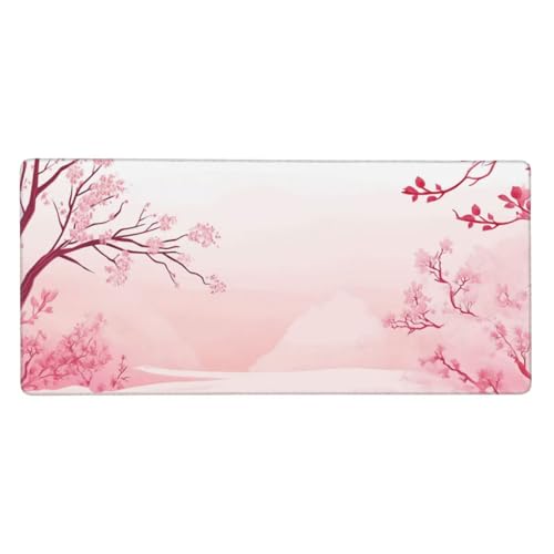 Gaming Mauspad XXL 900x300 mm, Rosa Mousepad Landschaft Desk Mat mit Vernähte Kanten, Wasserdicht Anti-Rutsch Mouse Pad, Spezielle Oberfläche Verbessert Präzision und Geschwindigkeit für Gamer, j-208 von Jvyaeen