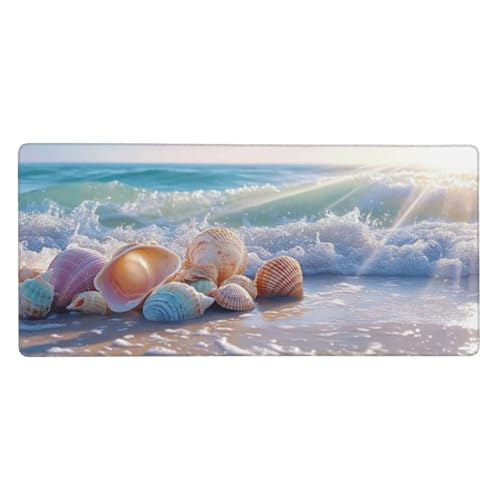 Gaming Mauspad XXL 900x300 mm, Strand Mousepad Muscheln Desk Mat mit Vernähte Kanten, Wasserdicht Anti-Rutsch Mouse Pad, Spezielle Oberfläche Verbessert Präzision und Geschwindigkeit für Gamer, j-502 Gaming Mauspad XXL 900x300 mm, Strand Mousepad Muscheln Desk Mat mit Vernähte Kanten, Wasserdicht Anti-Rutsch Mouse Pad, Spezielle Oberfläche Verbessert Präzision und Geschwindigkeit für Gamer, j-502 von Jvyaeen