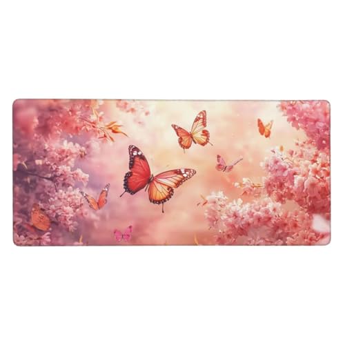 Gaming Mauspad XXL 900x300 mm,Rosa Mousepad Schmetterling Desk Mat mit Vernähte Kanten,Wasserdicht Anti-Rutsch Mouse Pad,Spezielle Oberfläche Verbessert Präzision und Geschwindigkeit für Gamer,j-322 Gaming Mauspad XXL 900x300 mm,Rosa Mousepad Schmetterling Desk Mat mit Vernähte Kanten,Wasserdicht Anti-Rutsch Mouse Pad,Spezielle Oberfläche Verbessert Präzision und Geschwindigkeit für Gamer,j-322 von Jvyaeen