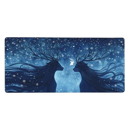 Mousepad Abstrakt Schreibtischunterlage REH Mauspad XXL 900x400x3mm Mousepad Gaming Zubehör,rutschfeste Desk Mat,Mouse Pad Wasserdicht und langlebig für Gaming,Büro,Zuhause,Geschenke für Frauen j-640 von Jvyaeen