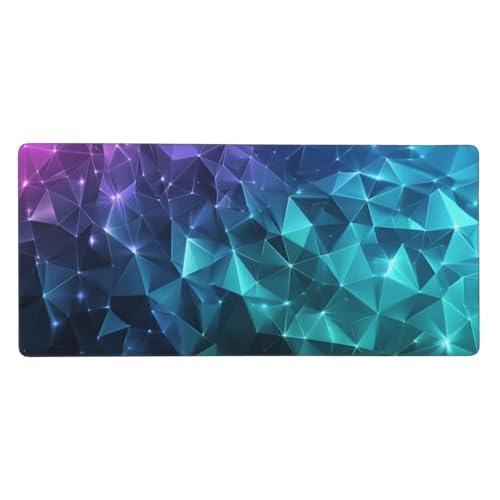 Mousepad Blau Schreibtischunterlage Geometrie Mauspad XXL 900x400x3mm Mousepad Gaming Zubehör,rutschfeste Desk Mat,Mouse Pad Wasserdicht langlebig für Gaming,Büro,Zuhause,Geschenke für Frauen j-154 von Jvyaeen