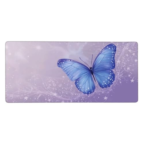 Mousepad Blau Schreibtischunterlage Schmetterling Mauspad XXL 900x400x3mm Mousepad Gaming Zubehör,rutschfeste Desk Mat,Mouse Pad Wasserdicht langlebig,Gaming,Büro,Zuhause,Geschenke für Frauen j-642 Mousepad Blau Schreibtischunterlage Schmetterling Mauspad XXL 900x400x3mm Mousepad Gaming Zubehör,rutschfeste Desk Mat,Mouse Pad Wasserdicht langlebig,Gaming,Büro,Zuhause,Geschenke für Frauen j-642 von Jvyaeen