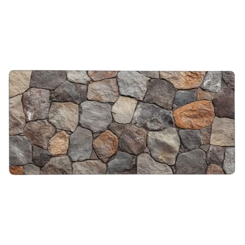 Mousepad Grau Schreibtischunterlage Steinmauer Mauspad XXL 900x400x3mm Mousepad Gaming Zubehör,rutschfeste Desk Mat,Mouse Pad Wasserdicht langlebig für Gaming,Büro,Zuhause,Geschenke für Frauen j-162 von Jvyaeen