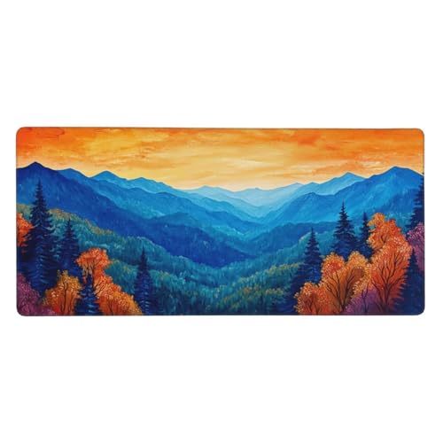 Mousepad Landschaft Schreibtischunterlage Gebirge Mauspad XXL 900x400x3mm Mousepad Gaming Zubehör,rutschfeste Desk Mat,Mouse Pad Wasserdicht langlebig,Gaming,Büro,Zuhause,Geschenke für Frauen j-177 von Jvyaeen