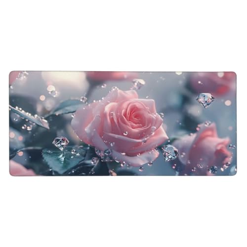 Mousepad Rosa Schreibtischunterlage Rose Mauspad XXL 800x300x3mm Mousepad Gaming Zubehör, rutschfeste Desk Mat, Mouse Pad Wasserdicht und langlebig für Gaming,Büro,Zuhause, Geschenke für Frauen j-205 Mousepad Rosa Schreibtischunterlage Rose Mauspad XXL 800x300x3mm Mousepad Gaming Zubehör, rutschfeste Desk Mat, Mouse Pad Wasserdicht und langlebig für Gaming,Büro,Zuhause, Geschenke für Frauen j-205 von Jvyaeen