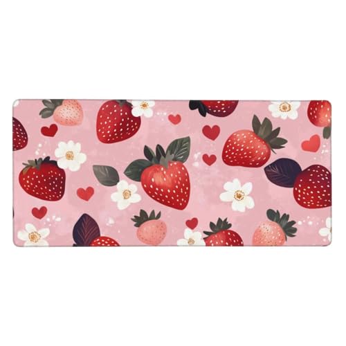 Mousepad Rot Schreibtischunterlage Erdbeere Mauspad XXL 800x300x3mm Mousepad Gaming Zubehör,rutschfeste Desk Mat,Mouse Pad Wasserdicht und langlebig für Gaming,Büro,Zuhause,Geschenke für Frauen j-436 Mousepad Rot Schreibtischunterlage Erdbeere Mauspad XXL 800x300x3mm Mousepad Gaming Zubehör,rutschfeste Desk Mat,Mouse Pad Wasserdicht und langlebig für Gaming,Büro,Zuhause,Geschenke für Frauen j-436 von Jvyaeen