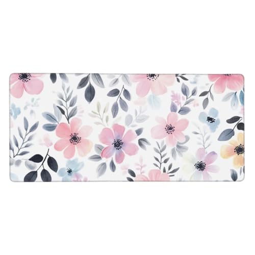 Rosa Mauspad XXL 700 x 300 mm Schreibtischunterlage Blumen Mousepad mit rutschfeste Gummibasis, Wasserdicht Mousepad, Groß Erweiterter Gaming Mauspad für PC, Laptop, Home Office Deko, Geschenke j-145 Rosa Mauspad XXL 700 x 300 mm Schreibtischunterlage Blumen Mousepad mit rutschfeste Gummibasis, Wasserdicht Mousepad, Groß Erweiterter Gaming Mauspad für PC, Laptop, Home Office Deko, Geschenke j-145 von Jvyaeen