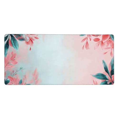 Rosa Mauspad XXL 800 x 400 mm Schreibtischunterlage Blätter Mousepad mit Rutschfeste Gummibasis, Wasserdicht Mousepad, Groß Erweiterter Gaming Mauspad für PC, Laptop, Home Office Deko, Geschenke j-476 Rosa Mauspad XXL 800 x 400 mm Schreibtischunterlage Blätter Mousepad mit Rutschfeste Gummibasis, Wasserdicht Mousepad, Groß Erweiterter Gaming Mauspad für PC, Laptop, Home Office Deko, Geschenke j-476 von Jvyaeen