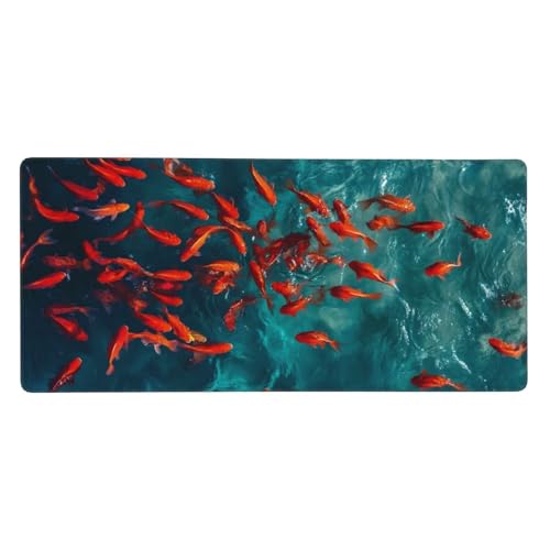 Rot Mauspad XXL 1000 x 500 mm Schreibtischunterlage Fisch Mousepad mit rutschfeste Gummibasis, Wasserdicht Mousepad, Groß Erweiterter Gaming Mauspad für PC, Laptop, Home Office Deko, Geschenke j-451 Rot Mauspad XXL 1000 x 500 mm Schreibtischunterlage Fisch Mousepad mit rutschfeste Gummibasis, Wasserdicht Mousepad, Groß Erweiterter Gaming Mauspad für PC, Laptop, Home Office Deko, Geschenke j-451 von Jvyaeen
