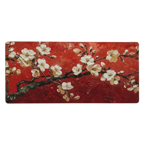 Weiß Mauspad XXL 1000 x 500 mm Schreibtischunterlage Blume Mousepad mit rutschfeste Gummibasis, Wasserdicht Mousepad, Groß Erweiterter Gaming Mauspad für PC, Laptop, Home Office Deko, Geschenke j-348 Weiß Mauspad XXL 1000 x 500 mm Schreibtischunterlage Blume Mousepad mit rutschfeste Gummibasis, Wasserdicht Mousepad, Groß Erweiterter Gaming Mauspad für PC, Laptop, Home Office Deko, Geschenke j-348 von Jvyaeen