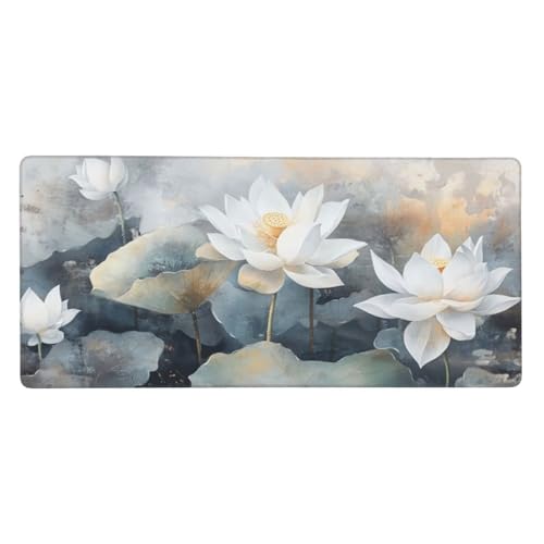 Weiß Mauspad XXL 800 x 400 mm Schreibtischunterlage Orchidee Mousepad mit Rutschfeste Gummibasis, Wasserdicht Mousepad, Groß Erweiterter Gaming Mauspad für PC, Laptop, Home Office Deko, Geschenke j-93 Weiß Mauspad XXL 800 x 400 mm Schreibtischunterlage Orchidee Mousepad mit Rutschfeste Gummibasis, Wasserdicht Mousepad, Groß Erweiterter Gaming Mauspad für PC, Laptop, Home Office Deko, Geschenke j-93 von Jvyaeen