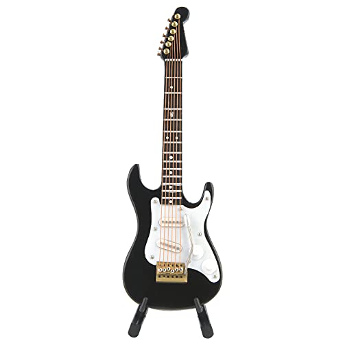 Mini-Gitarrenmodell, Miniatur-E-Gitarre aus Holz mit Ständer, Desktop-Gitarren-Nachbildung, Musikinstrument-Ornament für Zuhause Mini-Gitarrenmodell, Miniatur-E-Gitarre aus Holz mit Ständer, Desktop-Gitarren-Nachbildung, Musikinstrument-Ornament für Zuhause von Jwthee