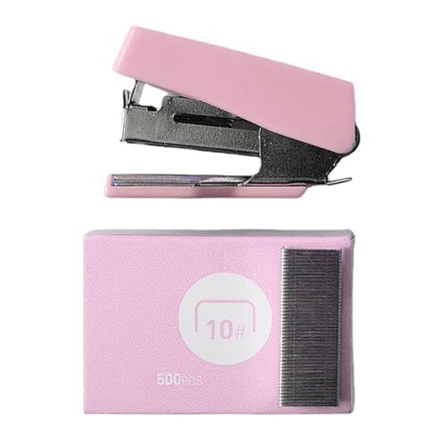 Mini Stapler with Staples, Portable Cute Stapler Creative Mini Office Supply Kit Effortless Desktop for Student and Office Use (Pink) von Jwthee