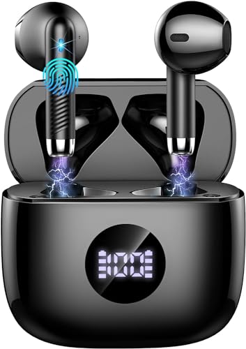Bluetooth-Kopfhörer, Bluetooth 5.4, kabellose Kopfhörer mit 4 ENC Geräuschunterdrückung, Mic, Kopfhörer in Ear 40 Stunden Wiedergabe, kabellose Kopfhörer HiFi Stereo IP7 wasserdicht für iOS & Android Bluetooth-Kopfhörer, Bluetooth 5.4, kabellose Kopfhörer mit 4 ENC Geräuschunterdrückung, Mic, Kopfhörer in Ear 40 Stunden Wiedergabe, kabellose Kopfhörer HiFi Stereo IP7 wasserdicht für iOS & Android von Jxrev