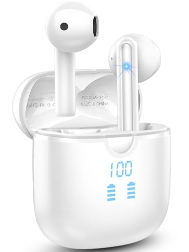 Jxrev Wireless Earbuds, Bluetooth 5.4 Earbuds Stereo Bass, Bluetooth Kopfhörer in Ear Noise Cancelling Mic, Sport von Jxrev