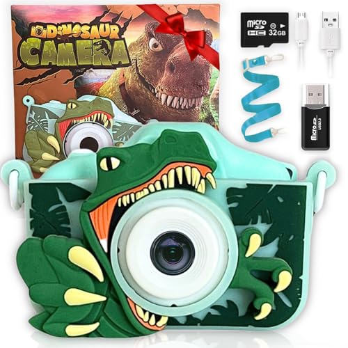 Spielzeug-Fotokamera für Kinder, Dinosaurier, 1080P, Selfie-Video, HD, 2,0 Zoll, 48 MP, 32 GB Speicher, Geburtstag, Weihnachten, Geschenk für Kinder, 3, 4, 5, 6, 7, 8, 9 Jahre, Kinderkamera Spielzeug-Fotokamera für Kinder, Dinosaurier, 1080P, Selfie-Video, HD, 2,0 Zoll, 48 MP, 32 GB Speicher, Geburtstag, Weihnachten, Geschenk für Kinder, 3, 4, 5, 6, 7, 8, 9 Jahre, Kinderkamera von JyD