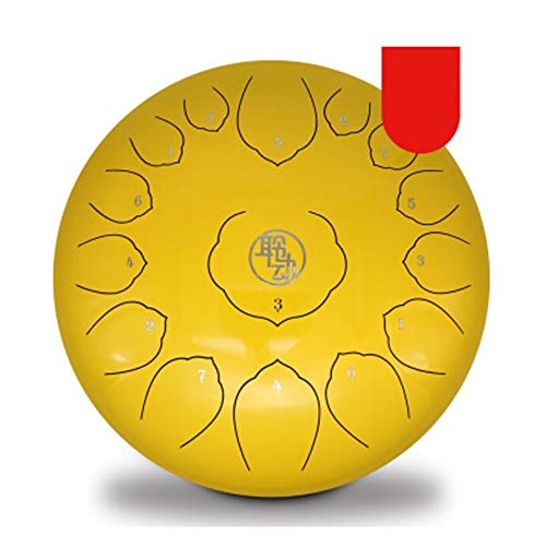 Jyuiipcz Steel Tongue Drum En Alliage D'acier 15 Sound Tambour ? Main Avec 1 Paar De Maillets + Sac De Rangement Pour Méditation Yoga Et Zen (Farbe: Blau) (Gelb) von Jyuiipcz