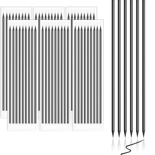 Jyvex 54 Stück Bleistiftminen 2.8mm für Zimmermannsbleistift, ​Tischler Bleistift Ersatzminen, ​ Wasserdichte ​Pica Dry Minen, Solide Tieflochmarker Konstruktion Bleistift Ersatz （Schwarz） von Jyvex
