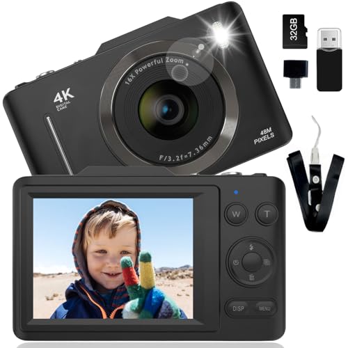 Digitalkamera, 4K-Kompaktkamera mit Blitzlicht Digitalkamera, 4K-Kompaktkamera mit Blitzlicht von Jzbulo