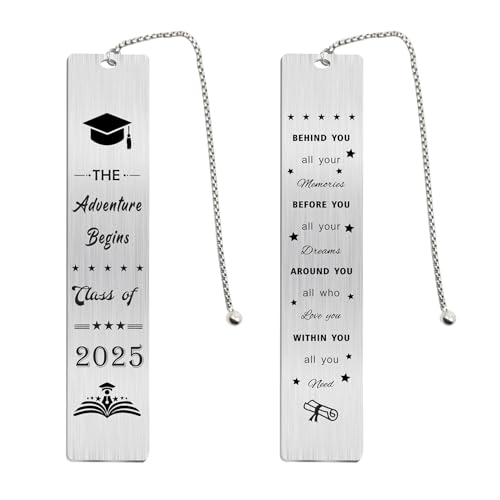 Jzxwan The Adventure Begins Class of 2025 Abschluss-Geschenke – Mittelschule College Master Graduation Geschenk für Studenten, personalisiertes Lesezeichen für Sie und Ihn, Dekoration der Klasse 2025 Jzxwan The Adventure Begins Class of 2025 Abschluss-Geschenke – Mittelschule College Master Graduation Geschenk für Studenten, personalisiertes Lesezeichen für Sie und Ihn, Dekoration der Klasse 2025 von Jzxwan