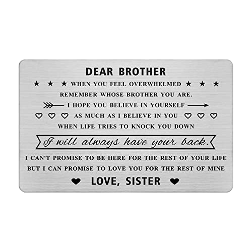 Jzxwan Weihnachtskarte für Bruder, Geschenke von der Schwester, an meinen Bruder, Geburtstagskarte für Schwester, personalisiertes Vatertagsgeschenk für Bruder Jzxwan Weihnachtskarte für Bruder, Geschenke von der Schwester, an meinen Bruder, Geburtstagskarte für Schwester, personalisiertes Vatertagsgeschenk für Bruder von Jzxwan