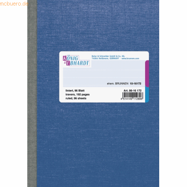 5 x K+E Geschäftsbuch A6 liniert 96 Blatt Karton blau 5 x K+E Geschäftsbuch A6 liniert 96 Blatt Karton blau von K+E