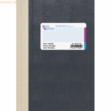 K+E Geschäftsbuch A5 liniert 192 Blatt Deckenband grau von K+E