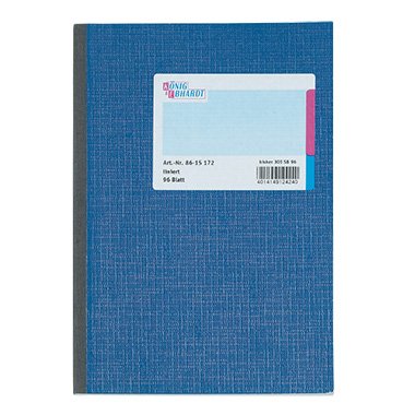 König Ebhardt Kladde 8614172 DIN A4 liniert 96Blatt blau von K+E