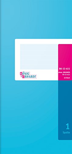 K+E Geschäftsbuch 2/3A4 40 Blatt 1 Spalte Karton hellblau von K + E