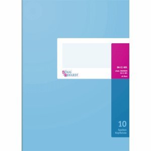 K+E Spaltenbuch mit Kopfleiste A4 10 Spalten 40 Blatt Karton hellblau von K + E