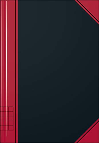 K + E 5 x Geschäftsbuch A6 kariert 96 Blatt schwarz/rot von K + E
