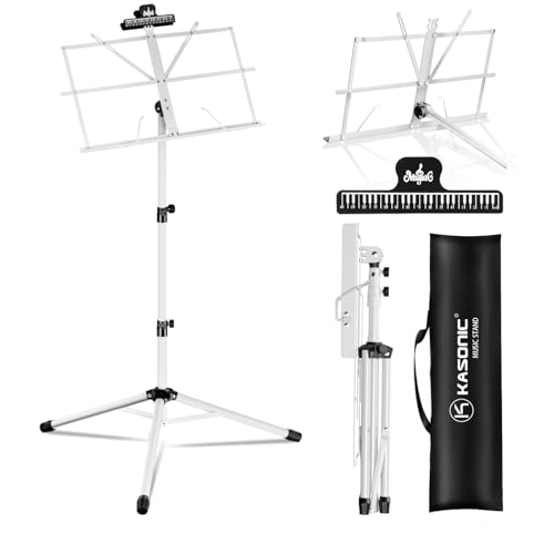 K KASONIC Notenständer, Kasonic 2-in-1-Klapp-Notenständer mit doppeltem Verwendungszweck und Desktop-Bücherständer, tragbar und leicht mit Notenbogen-Cliphalter K KASONIC Notenständer, Kasonic 2-in-1-Klapp-Notenständer mit doppeltem Verwendungszweck und Desktop-Bücherständer, tragbar und leicht mit Notenbogen-Cliphalter von K KASONIC