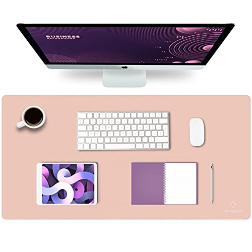 Knodel Tischunterlage, Schreibtischunterlage, 80 x 40cm PVC Tischunterlage, Laptop Tischunterlage, wasserdichte Schreibunterlage für Büro- oder Heimbereich, doppelseitig (Rosa/Silber) von K KNODEL