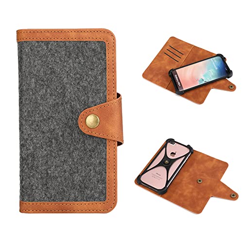 K-S-Trade Qualitativ & Innovativ Schutzhülle Handyhülle Für Fairphone Fairphone 3 Filz Hülle Kunst-Leder Dunkelgrau Braun (1x) von K-S-Trade
