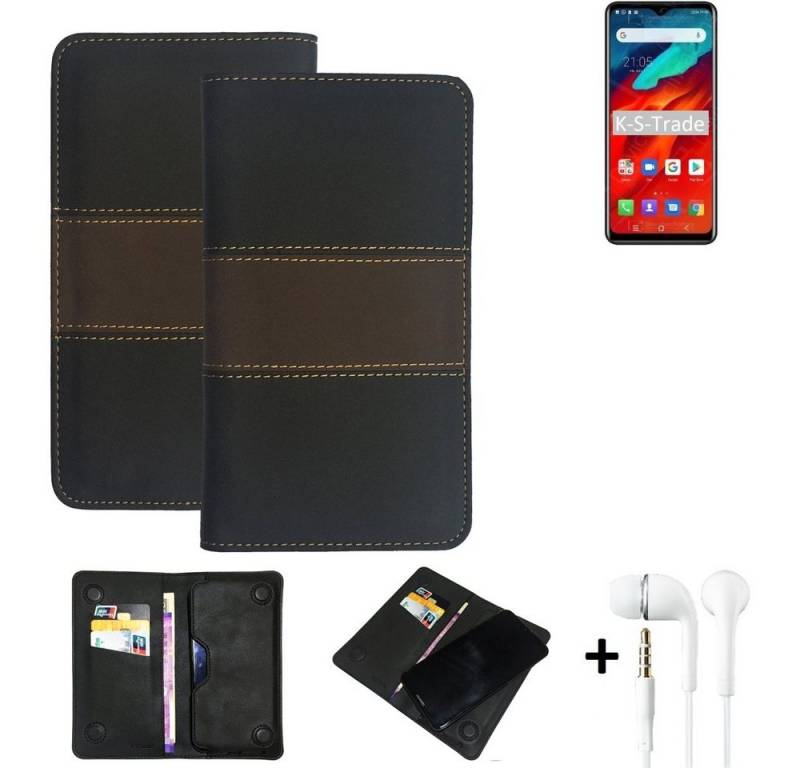 K-S-Trade Handyhülle für Blackview A80 Pro, Handyhülle + Kopfhörer Schutzhülle Walletcase Bookstyle Tasche von K-S-Trade