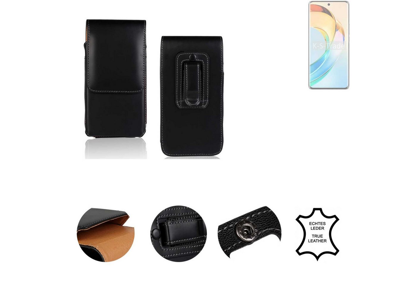 K-S-Trade Handyhülle für Honor X9b, Holster Gürteltasche Handy Hülle Schutzhülle Handyhülle Leder K-S-Trade Handyhülle für Honor X9b, Holster Gürteltasche Handy Hülle Schutzhülle Handyhülle Leder von K-S-Trade
