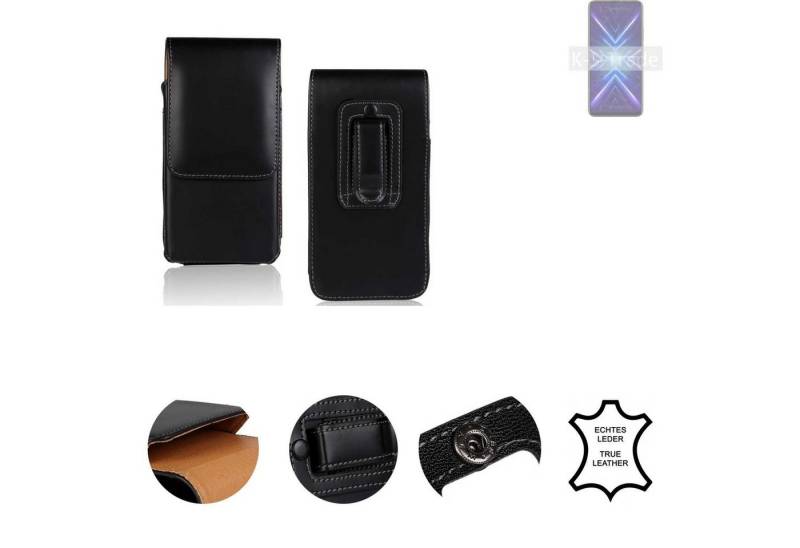 K-S-Trade Handyhülle für Huawei Honor 9x Global, Holster Gürteltasche Handy Hülle Schutzhülle Handyhülle Leder von K-S-Trade
