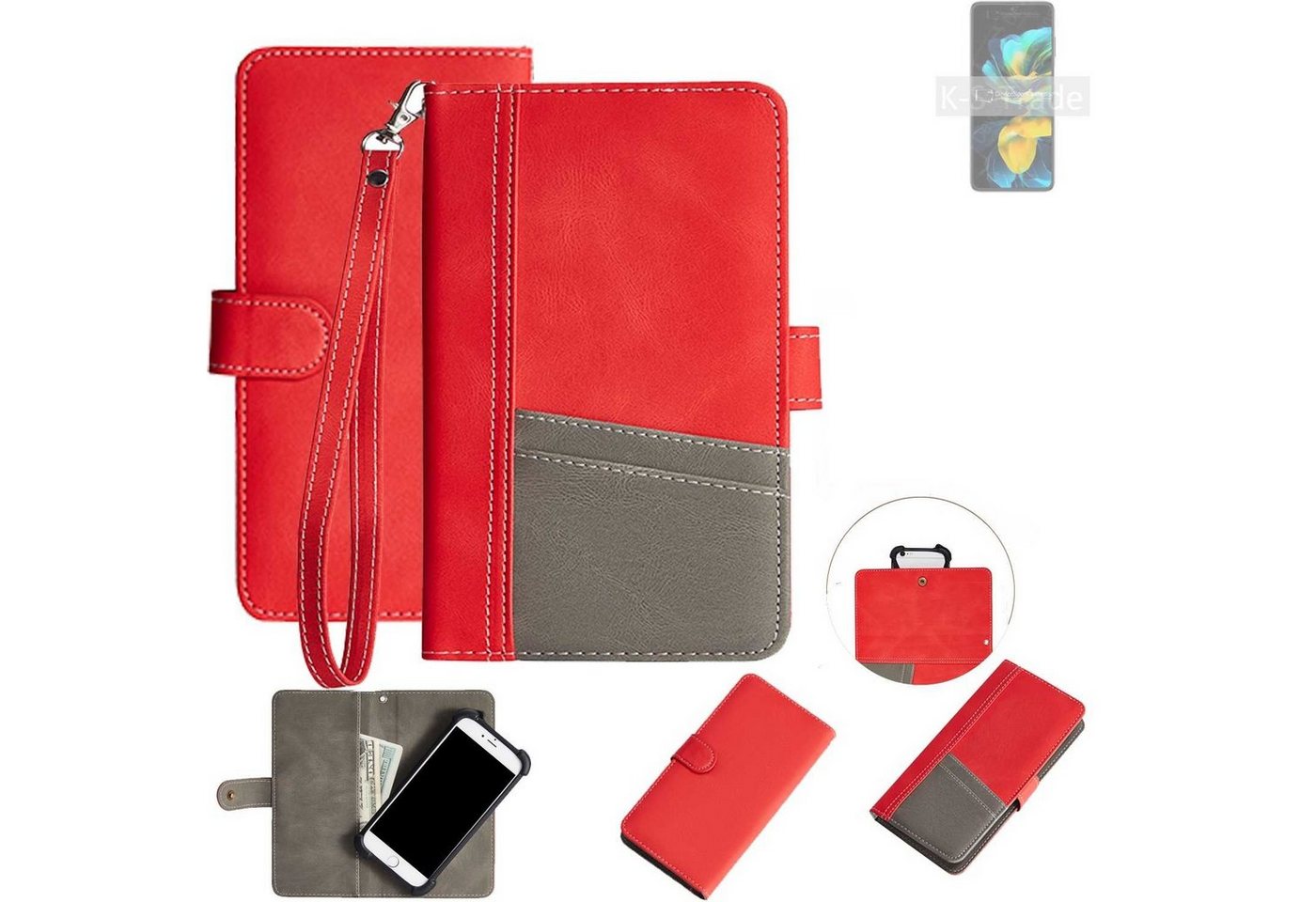 K-S-Trade Handyhülle für Huawei Pocket S, Handy Schutzhülle Hülle Portemonnee Brieftasche Klapphülle von K-S-Trade