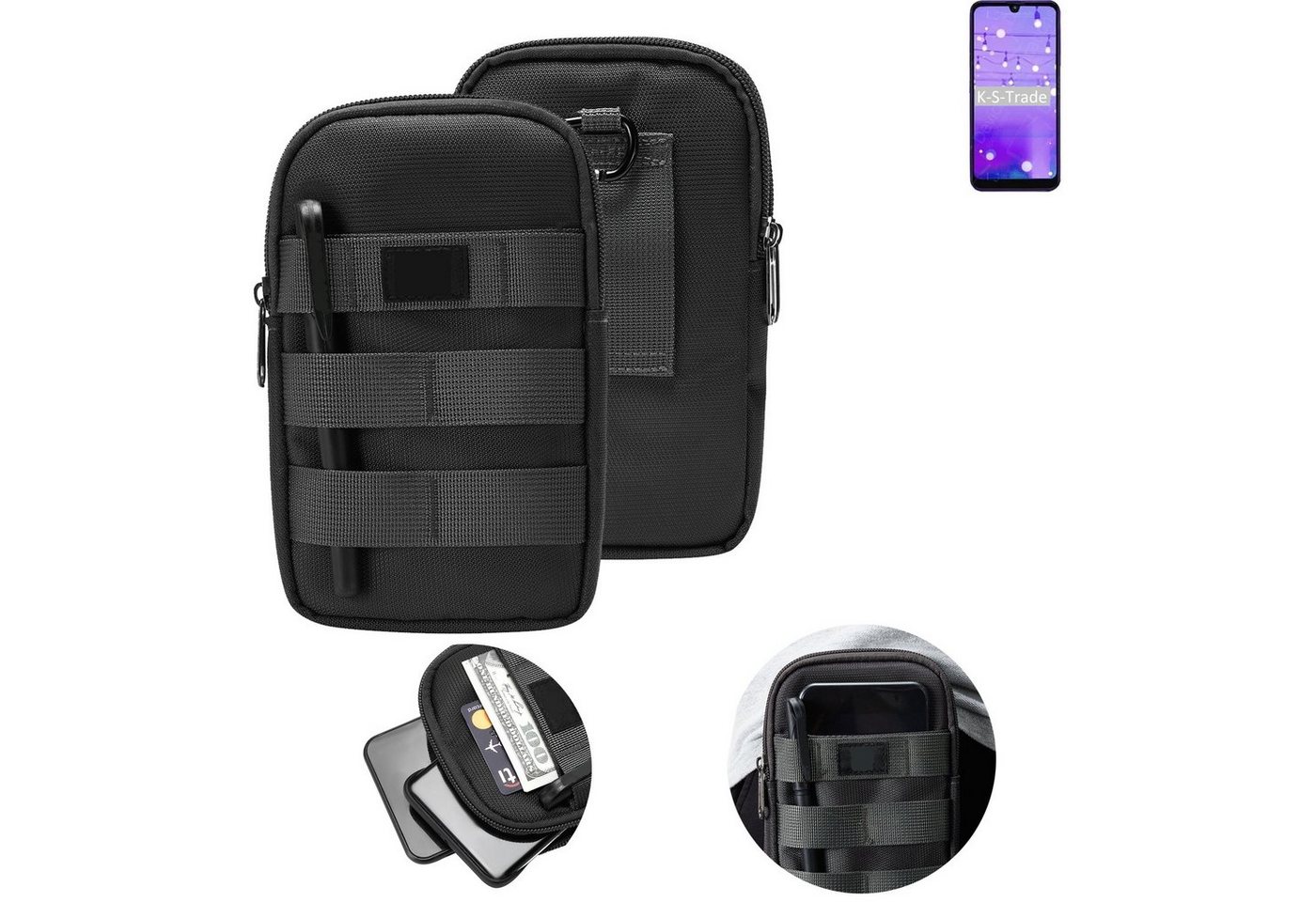 K-S-Trade Handyhülle für LG Electronics W11, Holster Gürtel Tasche Handy Tasche Schutz Hülle dunkel-grau viele von K-S-Trade