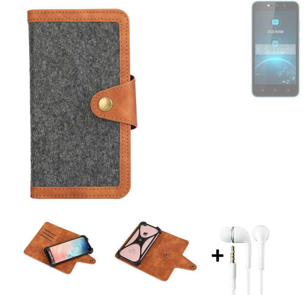 K-S-Trade Handyhülle für Lava Z21, Handyhülle + Kopfhörer Schutzhülle Filzhülle Kunstleder K-S-Trade Handyhülle für Lava Z21, Handyhülle + Kopfhörer Schutzhülle Filzhülle Kunstleder von K-S-Trade