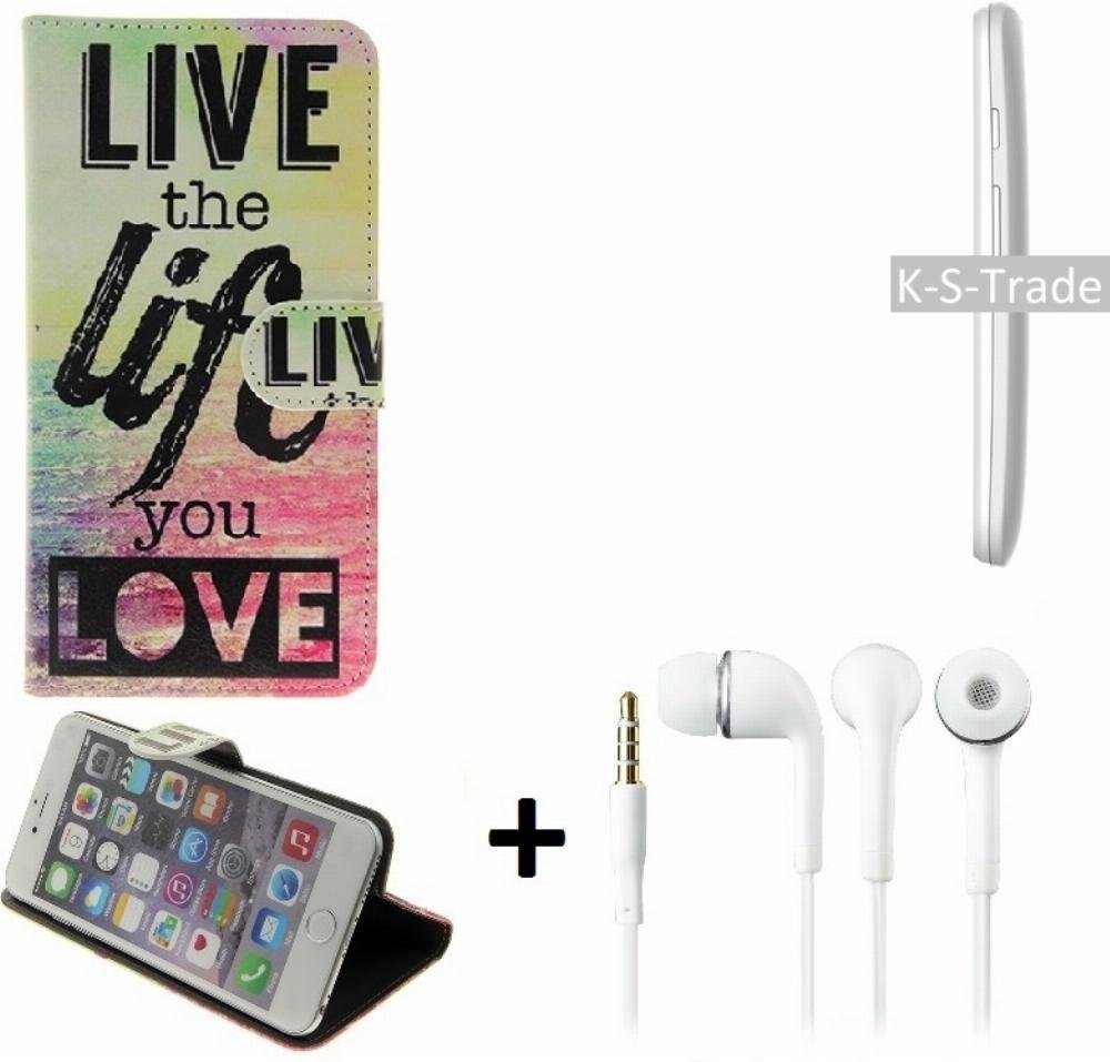 K-S-Trade Handyhülle für Motorola Moto E, Schutz Hülle 360° Wallet Case ''live life love'' Tasche Handy K-S-Trade Handyhülle für Motorola Moto E, Schutz Hülle 360° Wallet Case ''live life love'' Tasche Handy von K-S-Trade