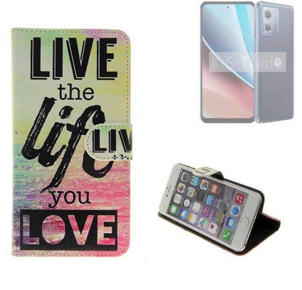 K-S-Trade Handyhülle für Motorola Moto G Stylus (2023), Schutzhülle Handyhülle 360° Wallet Case “live life love“ von K-S-Trade