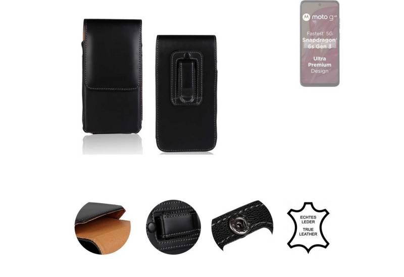 K-S-Trade Handyhülle für Motorola Moto G45 5G, Holster Gürteltasche Handy Hülle Schutzhülle Handyhülle Leder von K-S-Trade